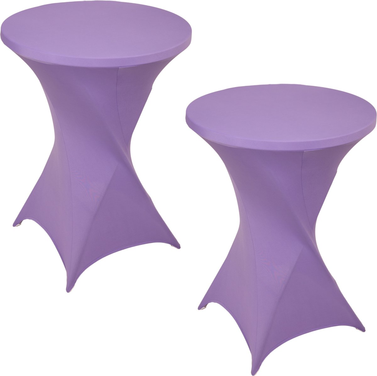 Statafelrok Lavendel x 2 – ∅80-85 x 110 cm – Statafelhoes Stretch 2 Stuks – Tafelhoezen voor Statafel Sta Tafel Hoes | Staantafelhoes - Geschikt voor Horeca Evenementen | Cocktailparty | Trouwerij